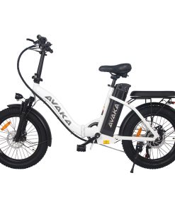 AVAKA BZ20 PLUS Electric Bike Foldable 20*3.0 Inch Fat Tires 500W Brushless Motor 25Km/h Max Speed 48V 15Ah Battery 100Km Range 120KG Max Load Dual Disc Brake Shimano 7-Speed Gear IP54 Waterproof LCD Display- FT Wheel White -rockbros-shop AVAKA BZ20 PLUS Electric Bike Spoked Wheel White 514568 3
