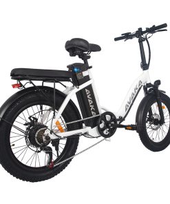 AVAKA BZ20 PLUS Electric Bike Foldable 20*3.0 Inch Fat Tires 500W Brushless Motor 25Km/h Max Speed 48V 15Ah Battery 100Km Range 120KG Max Load Dual Disc Brake Shimano 7-Speed Gear IP54 Waterproof LCD Display- FT Wheel White -rockbros-shop AVAKA BZ20 PLUS Electric Bike Spoked Wheel White 514568 5
