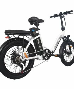 AVAKA BZ20 PLUS Electric Bike Foldable 20*3.0 Inch Fat Tires 500W Brushless Motor 25Km/h Max Speed 48V 15Ah Battery 100Km Range 120KG Max Load Dual Disc Brake Shimano 7-Speed Gear IP54 Waterproof LCD Display- FT Wheel White -rockbros-shop AVAKA BZ20 PLUS Electric Bike Spoked Wheel White 514568 5