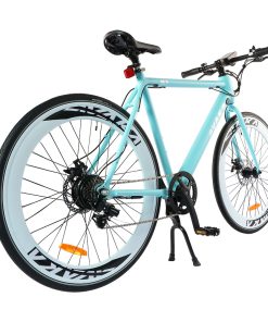 AVAKA R1 Electric Bike 700C*32C Inch Wheels 250W Brushless Motor 25Km/h Max Speed 36V 9Ah Battery Shimano 7-Speed Transmission IP65 Waterproof Double Mechanical Disc Brake LCD Display - Matte Blue -rockbros-shop AVAKA R1 Electric Bike 250W Brushless Motor Blue 515194 3