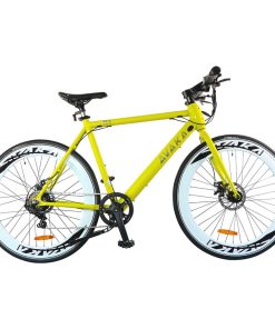 AVAKA R1 Electric Bike 700C*32C Inch Wheels 250W Brushless Motor 25Km/h Max Speed 36V 9Ah Battery Shimano 7-Speed Transmission IP65 Waterproof Double Mechanical Disc Brake LCD Display - Yellow