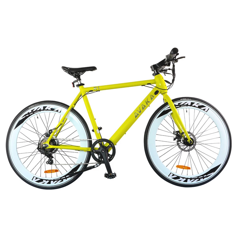 AVAKA R1 Electric Bike 700C*32C Inch Wheels 250W Brushless Motor 25Km/h Max Speed 36V 9Ah Battery Shimano 7-Speed Transmission IP65 Waterproof Double Mechanical Disc Brake LCD Display - Yellow 3 AVAKA R1 Electric Bike 700C*32C Inch Wheels 250W Brushless Motor 25Km/h Max Speed 36V 9Ah Battery Shimano 7-Speed Transmission IP65 Waterproof Double Mechanical Disc Brake LCD Display - Yellow