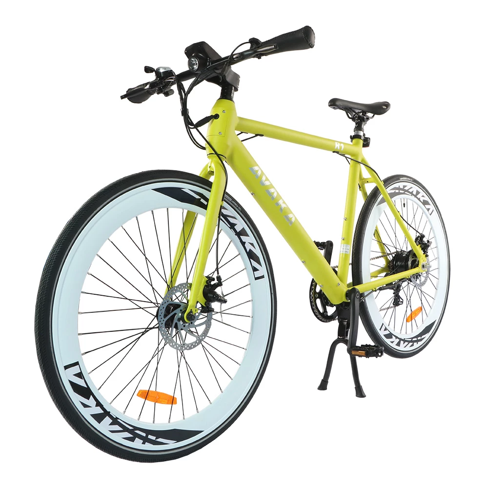 AVAKA R1 Electric Bike 700C*32C Inch Wheels 250W Brushless Motor 25Km/h Max Speed 36V 9Ah Battery Shimano 7-Speed Transmission IP65 Waterproof Double Mechanical Disc Brake LCD Display - Yellow 4 AVAKA R1 Electric Bike 700C*32C Inch Wheels 250W Brushless Motor 25Km/h Max Speed 36V 9Ah Battery Shimano 7-Speed Transmission IP65 Waterproof Double Mechanical Disc Brake LCD Display - Yellow - Image 2