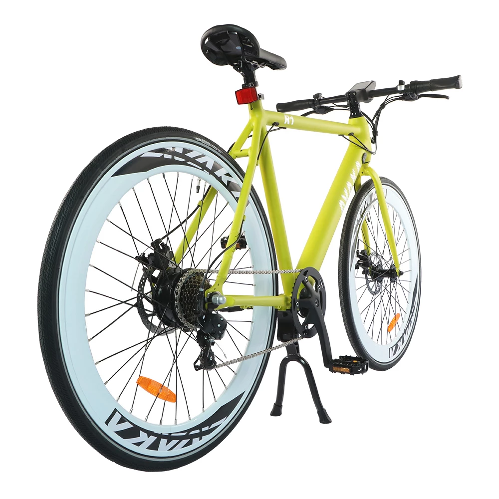 AVAKA R1 Electric Bike 700C*32C Inch Wheels 250W Brushless Motor 25Km/h Max Speed 36V 9Ah Battery Shimano 7-Speed Transmission IP65 Waterproof Double Mechanical Disc Brake LCD Display - Yellow 6 AVAKA R1 Electric Bike 700C*32C Inch Wheels 250W Brushless Motor 25Km/h Max Speed 36V 9Ah Battery Shimano 7-Speed Transmission IP65 Waterproof Double Mechanical Disc Brake LCD Display - Yellow - Image 4