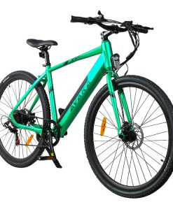 AVAKA R3 Electric Bike 700C*40C Inches Wheel 36V 350W Motor 12.5Ah Battery 32km/h Max Speed 70km Range Shimano 7-Speed Gear 120kg Load - Green