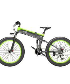 BEZIOR X1000 Folding Electric Bike Bicycle Panasonic 48V 12.8Ah Battery 1000W Motor 26 Inch Fat Tire Aluminum Alloy Frame Shimano 27-speed Shift Max Speed 40km/h IP54 100KM Power-assisted Mileage Range LCD Display IP54 Waterproof - Black Green -rockbros-shop BEZIOR E BIKES X1000 Parameters 1000W Motor 456567 1