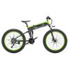 BEZIOR X1000 Folding Electric Bike Bicycle Panasonic 48V 12.8Ah Battery 1000W Motor 26 Inch Fat Tire Aluminum Alloy Frame Shimano 27-speed Shift Max Speed 40km/h IP54 100KM Power-assisted Mileage Range LCD Display IP54 Waterproof - Black Green -rockbros-shop BEZIOR E BIKES X1000 Parameters 1000W Motor 456567 4