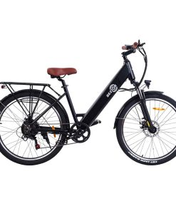 BEZIOR M3 Electric Bike 48V 500W Motor 32km/h Max Speed 10.4Ah Battery 60km Max Range 26*2.1'' CST Tires Shimano 7 Speed Gear - Black