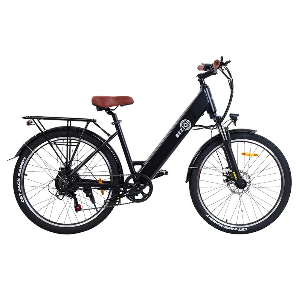 BEZIOR M3 Electric Bike 48V 500W Motor 32km/h Max Speed 10.4Ah Battery 60km Max Range 26*2.1'' CST Tires Shimano 7 Speed Gear - Black 3 BEZIOR M3 Electric Bike 48V 500W Motor 32km/h Max Speed 10.4Ah Battery 60km Max Range 26*2.1'' CST Tires Shimano 7 Speed Gear - Black