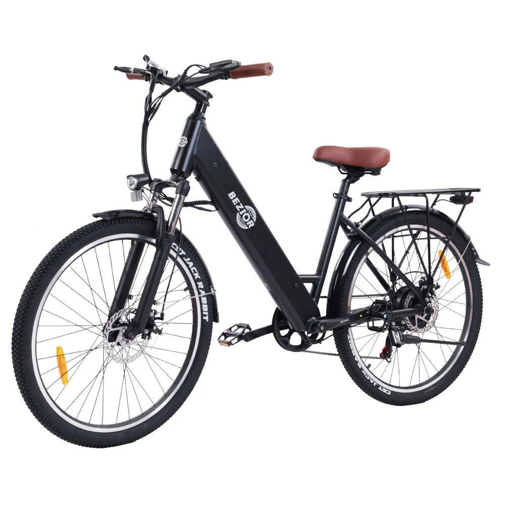 BEZIOR M3 Electric Bike 48V 500W Motor 32km/h Max Speed 10.4Ah Battery 60km Max Range 26*2.1'' CST Tires Shimano 7 Speed Gear - Black 5 BEZIOR M3 Electric Bike 48V 500W Motor 32km/h Max Speed 10.4Ah Battery 60km Max Range 26*2.1'' CST Tires Shimano 7 Speed Gear - Black - Image 3