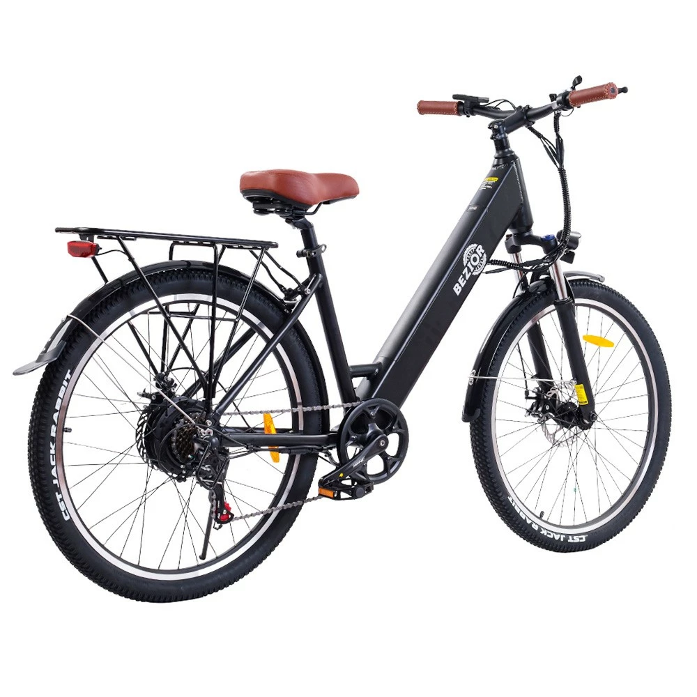 BEZIOR M3 Electric Bike 48V 500W Motor 32km/h Max Speed 10.4Ah Battery 60km Max Range 26*2.1'' CST Tires Shimano 7 Speed Gear - Black 6 BEZIOR M3 Electric Bike 48V 500W Motor 32km/h Max Speed 10.4Ah Battery 60km Max Range 26*2.1'' CST Tires Shimano 7 Speed Gear - Black - Image 4