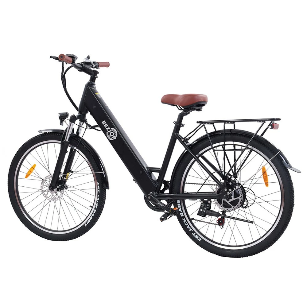 BEZIOR M3 Electric Bike 48V 500W Motor 32km/h Max Speed 10.4Ah Battery 60km Max Range 26*2.1'' CST Tires Shimano 7 Speed Gear - Black 7 BEZIOR M3 Electric Bike 48V 500W Motor 32km/h Max Speed 10.4Ah Battery 60km Max Range 26*2.1'' CST Tires Shimano 7 Speed Gear - Black - Image 5