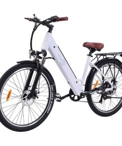 BEZIOR M3 Electric Bike 48V 500W Motor 32km/h Max Speed 10.4Ah Battery 60km Max Range 26*2.1'' CST Tires Shimano 7 Speed Gear - White -rockbros-shop BEZIOR M3 Electric Bike 48V 500W Motor White 519569 2