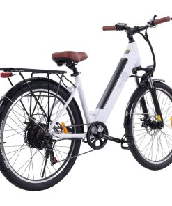 BEZIOR M3 Electric Bike 48V 500W Motor 32km/h Max Speed 10.4Ah Battery 60km Max Range 26*2.1'' CST Tires Shimano 7 Speed Gear - White -rockbros-shop BEZIOR M3 Electric Bike 48V 500W Motor White 519569 3