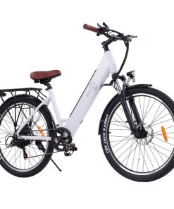 BEZIOR M3 Electric Bike 48V 500W Motor 32km/h Max Speed 10.4Ah Battery 60km Max Range 26*2.1'' CST Tires Shimano 7 Speed Gear - White -rockbros-shop BEZIOR M3 Electric Bike 48V 500W Motor White 519569 5