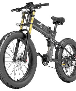 BEZIOR X-PLUS Electric Bike 1500W Motor 48V 17.5Ah Battery 26*4.0 Inch Fat Tire Mountain Bike 40Km/h Max Speed 200kg Load 130 KM Range LED Display IP54 Waterproof - Black