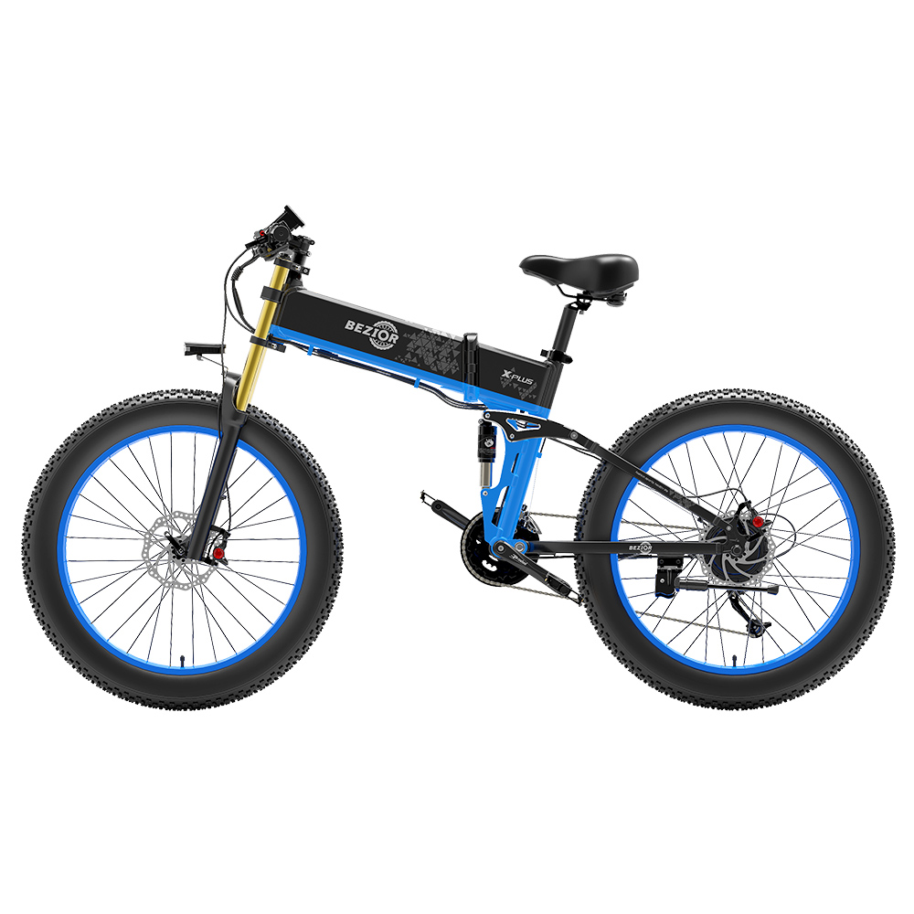 BEZIOR X-PLUS Electric Bike 1500W Motor 48V 17.5Ah Battery 26*4.0 Inch Fat Tire Mountain Bike 40Km/h Max Speed 200kg Load 130 KM Range LED Display IP54 Waterproof - Blue BEZIOR X-PLUS Electric Bike 1500W Motor 48V 17.5Ah Battery 26*4.0 Inch Fat Tire Mountain Bike 40Km/h Max Speed 200kg Load 130 KM Range LED Display IP54 Waterproof - Blue -rockbros-shop BEZIOR X PLUS Electric Bike 1500W Motor 48V 17 5Ah Battery Blue 519230 1