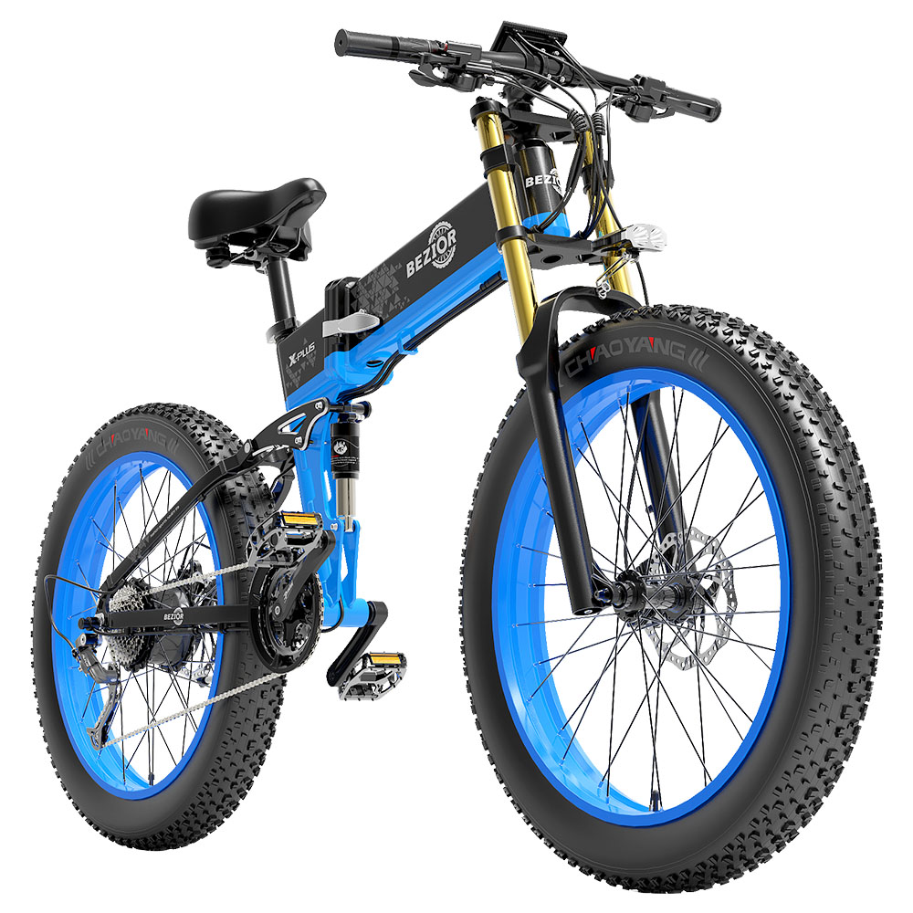 BEZIOR X-PLUS Electric Bike 1500W Motor 48V 17.5Ah Battery 26*4.0 Inch Fat Tire Mountain Bike 40Km/h Max Speed 200kg Load 130 KM Range LED Display IP54 Waterproof - Blue BEZIOR X-PLUS Electric Bike 1500W Motor 48V 17.5Ah Battery 26*4.0 Inch Fat Tire Mountain Bike 40Km/h Max Speed 200kg Load 130 KM Range LED Display IP54 Waterproof - Blue -rockbros-shop BEZIOR X PLUS Electric Bike 1500W Motor 48V 17 5Ah Battery Blue 519230 3