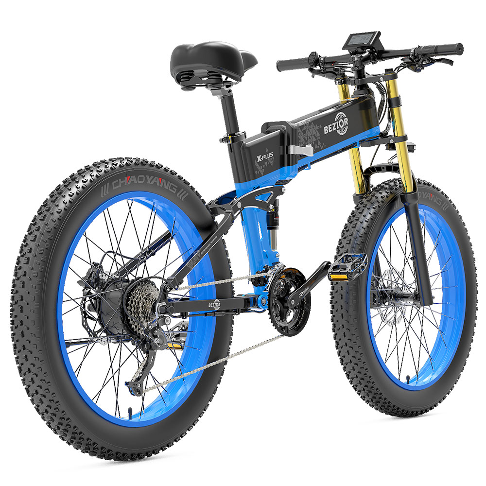 BEZIOR X-PLUS Electric Bike 1500W Motor 48V 17.5Ah Battery 26*4.0 Inch Fat Tire Mountain Bike 40Km/h Max Speed 200kg Load 130 KM Range LED Display IP54 Waterproof - Blue BEZIOR X-PLUS Electric Bike 1500W Motor 48V 17.5Ah Battery 26*4.0 Inch Fat Tire Mountain Bike 40Km/h Max Speed 200kg Load 130 KM Range LED Display IP54 Waterproof - Blue -rockbros-shop BEZIOR X PLUS Electric Bike 1500W Motor 48V 17 5Ah Battery Blue 519230 5