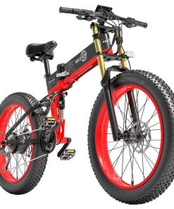 BEZIOR X-PLUS Electric Bike 1500W Motor 48V 17.5Ah Battery 26*4.0 Inch Fat Tire Mountain Bike 40Km/h Max Speed 200kg Load 130KM Range LCD Display IP54 Wateroroof - Red -rockbros-shop BEZIOR X PLUS Electric Bike 1500W Motor 48V 17 5Ah Battery Red 507632 3