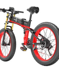 BEZIOR X-PLUS Electric Bike 1500W Motor 48V 17.5Ah Battery 26*4.0 Inch Fat Tire Mountain Bike 40Km/h Max Speed 200kg Load 130KM Range LCD Display IP54 Wateroroof - Red -rockbros-shop BEZIOR X PLUS Electric Bike 1500W Motor 48V 17 5Ah Battery Red 507632 4