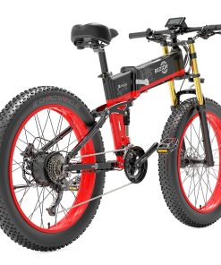 BEZIOR X-PLUS Electric Bike 1500W Motor 48V 17.5Ah Battery 26*4.0 Inch Fat Tire Mountain Bike 40Km/h Max Speed 200kg Load 130KM Range LCD Display IP54 Wateroroof - Red -rockbros-shop BEZIOR X PLUS Electric Bike 1500W Motor 48V 17 5Ah Battery Red 507632 5