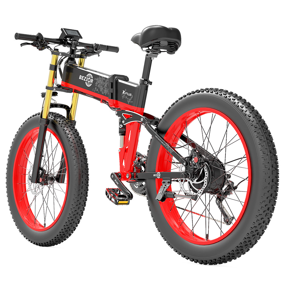 BEZIOR X-PLUS Electric Bike 1500W Motor 48V 17.5Ah Battery 26*4.0 Inch Fat Tire Mountain Bike 40Km/h Max Speed 200kg Load 130 KM Range LED Display IP54 Waterproof - Red BEZIOR X-PLUS Electric Bike 1500W Motor 48V 17.5Ah Battery 26*4.0 Inch Fat Tire Mountain Bike 40Km/h Max Speed 200kg Load 130 KM Range LED Display IP54 Waterproof - Red -rockbros-shop BEZIOR X PLUS Electric Bike 1500W Motor 48V 17 5Ah Battery Red 519232 4