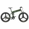 BEZIOR X500 Pro Folding Electric Bike Bicycle 26 Inch Tire 500W Motor Max Speed 30Km/h 48V 10.4Ah Battery Aluminum Alloy Frame Shimano 7-Speed Shift 100KM Power-Assisted Range LCD Display IP54 Waterproof Max Load 200KG - Black Green -rockbros-shop BEZIOR X500 PRO Electric Mountain Folding Bike Army Green 510823 0