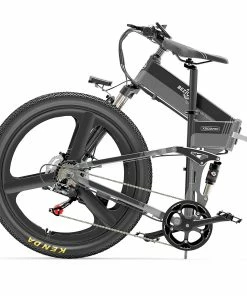 BEZIOR X500 Pro Folding Electric Bike Bicycle 26 Inch Tire 500W Motor Max Speed 30Km/h 48V 10.4Ah Battery Aluminum Alloy Frame Shimano 7-Speed Shift 100KM Power-Assisted Range LCD Display IP54 Waterproof Max Load 200KG - Black Grey -rockbros-shop BEZIOR X500 PRO Electric Mountain Folding Bike Black Grey 518492 4