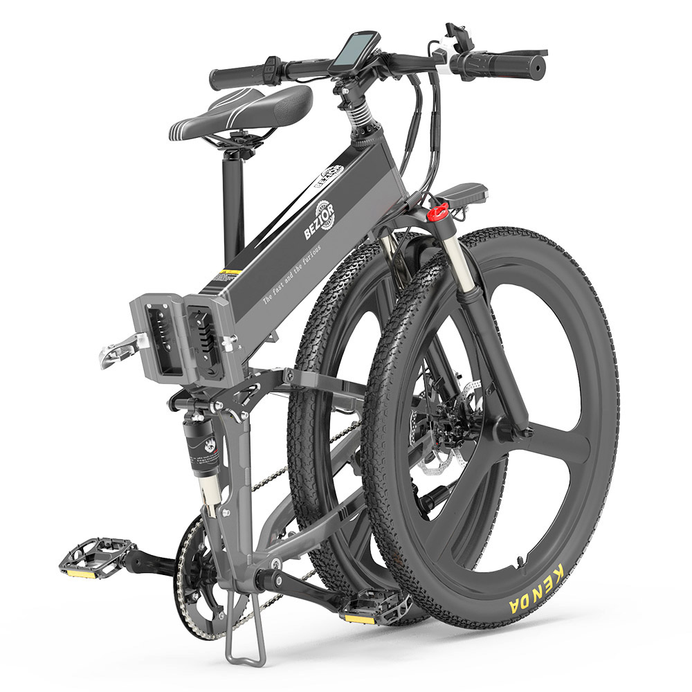 BEZIOR X500 Pro Folding Electric Bike Bicycle 26 Inch Tire 500W Motor Max Speed 30Km/h 48V 10.4Ah Battery Aluminum Alloy Frame Shimano 7-Speed Shift 100KM Power-Assisted Range LCD Display IP54 Waterproof Max Load 200KG - Black Grey BEZIOR X500 Pro Folding Electric Bike Bicycle 26 Inch Tire 500W Motor Max Speed 30Km/h 48V 10.4Ah Battery Aluminum Alloy Frame Shimano 7-Speed Shift 100KM Power-Assisted Range LCD Display IP54 Waterproof Max Load 200KG - Black Grey -rockbros-shop BEZIOR X500 PRO Electric Mountain Folding Bike Black Grey 518492 5