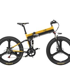 BEZIOR X500 Pro Folding Electric Bike Bicycle 26 Inch Tire 500W Motor Max Speed 30Km/h 48V 10.4Ah Battery Aluminum Alloy Frame Shimano 7-Speed Shift 100KM Power-Assisted Range LCD Display IP54 Waterproof Max Load 200KG - Black Yellow