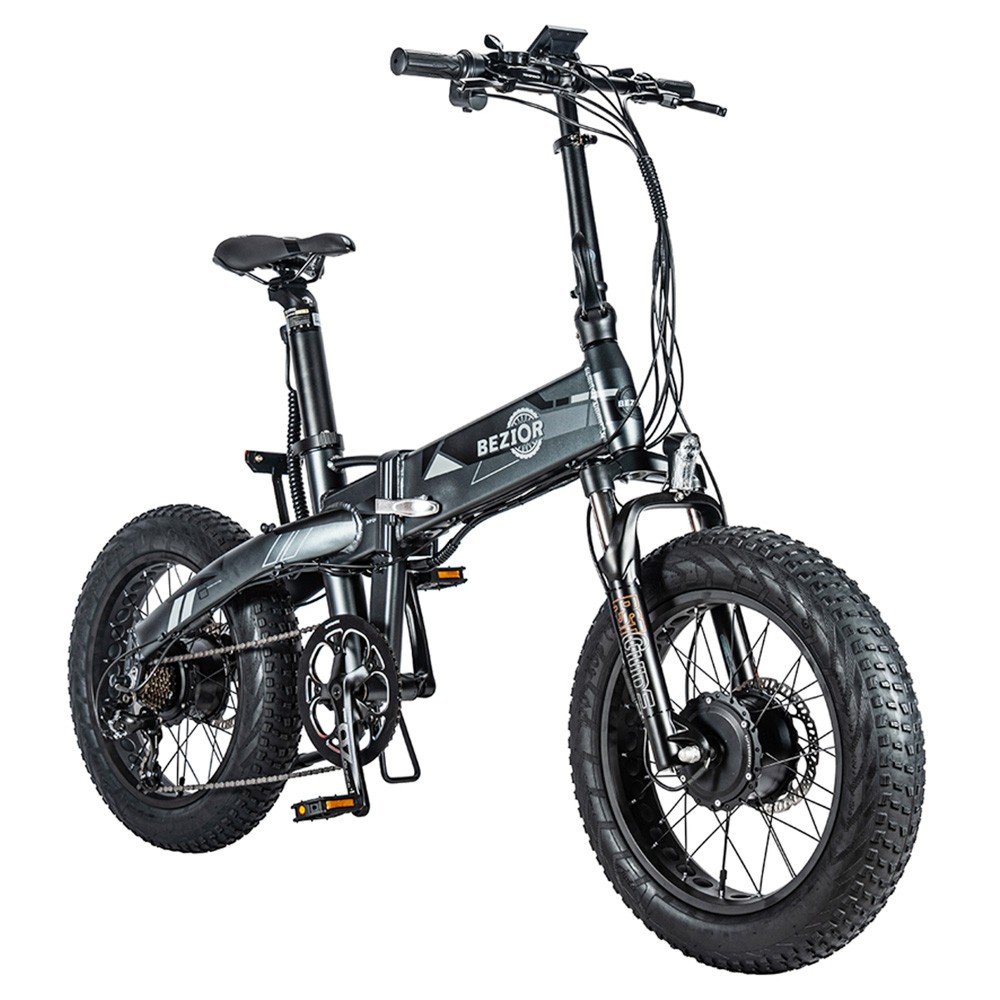 BEZIOR XF005 Folding Electric Bike 36V Front & Rear 500W Motor 32km/h Max Speed 16Ah + 6.4Ah Battery 80km Range 20*4.0'' Tires BEZIOR XF005 Folding Electric Bike 36V Front & Rear 500W Motor 32km/h Max Speed 16Ah + 6.4Ah Battery 80km Range 20*4.0'' Tires -rockbros-shop BEZIOR XF005 Electric Bike 36V Front Rear 500W Motor 519570 2