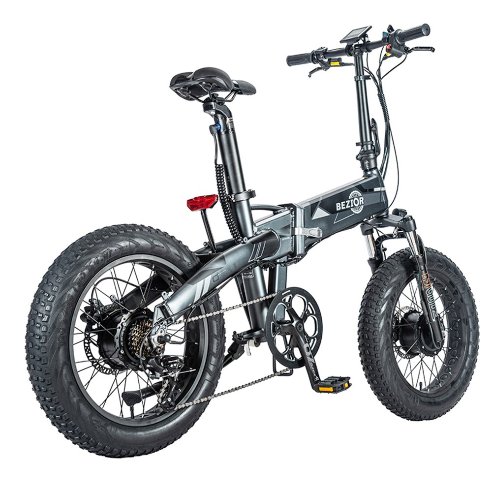 BEZIOR XF005 Folding Electric Bike 36V Front & Rear 500W Motor 32km/h Max Speed 16Ah + 6.4Ah Battery 80km Range 20*4.0'' Tires BEZIOR XF005 Folding Electric Bike 36V Front & Rear 500W Motor 32km/h Max Speed 16Ah + 6.4Ah Battery 80km Range 20*4.0'' Tires -rockbros-shop BEZIOR XF005 Electric Bike 36V Front Rear 500W Motor 519570 3