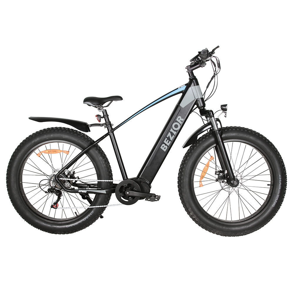 BEZIOR XF800 Electric Mountain Bike 26*4.0 Inch Fat Tires 500W Mid Motor 48V 13Ah Battery 40Km/h Max Speed 90KG Load Dual Mechanical Disc Brake Shimano 7-Speed Gears - Black & Blue BEZIOR XF800 Electric Mountain Bike 26*4.0 Inch Fat Tires 500W Mid Motor 48V 13Ah Battery 40Km/h Max Speed 90KG Load Dual Mechanical Disc Brake Shimano 7-Speed Gears - Black & Blue -rockbros-shop BEZIOR XF800 Electric Bike 500W Mid Motor Black Blue 518288 0