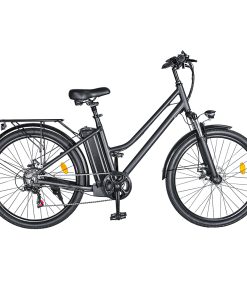 BK1 Electric Bike 36V 350W Motor 10Ah Battery Shimano 7 Speed Gear Front Suspension And Dual Disc Brakes - Black