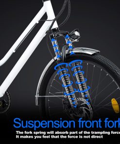 BK1 Electric Bike 36V 350W Motor 10Ah Battery Shimano 7 Speed Gear Front Suspension And Dual Disc Brakes - White 5 BK1 Electric Bike 36V 350W Motor 10Ah Battery Shimano 7 Speed Gear Front Suspension And Dual Disc Brakes - White -rockbros-shop BK1 Electric Bike 36V 350W Motor 10Ah Battery White 518811 3