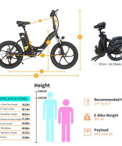 BK6 Electric Bike 48V 350W Motor 10Ah Battery Shimano 7 Speed Gear Front Suspension And Dual Disc Brakes - Black -rockbros-shop BK6 Electric Bike 48V 350W Motor 10Ah Battery Black 518808 5