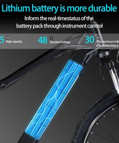 BK7 Electric Bike 48V 350W Motor 7.5Ah Battery Shimano 21 Speed Gear Front Suspension And Dual Disc Brakes - Black -rockbros-shop BK7 Electric Bike 48V 350W Motor 7 5Ah Battery Shimano 21 Speed Gear 518812 2