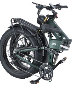 BURCHDA R5 Pro Folding Electric Bike 26*4.0 Inch Fat Tire 1000W Motor 50Km/h Max Speed 48V 15Ah Battery For 60km Range Double Shock Absorbers - Dark Green -rockbros-shop BURCHDA R5 Pro Electric Bike 26 4 0 inch Tire Dark Green 518791 3