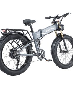BURCHDA R5 Pro Folding Electric Bike 26*4.0 Inch Fat Tire 1000W Motor 50Km/h Max Speed 48V 15Ah Battery For 60km Range Double Shock Absorbers - Grey 4 BURCHDA R5 Pro Folding Electric Bike 26*4.0 Inch Fat Tire 1000W Motor 50Km/h Max Speed 48V 15Ah Battery For 60km Range Double Shock Absorbers - Grey -rockbros-shop BURCHDA R5 Pro Electric Bike 26 4 0 inch Tire Grey 518790 2