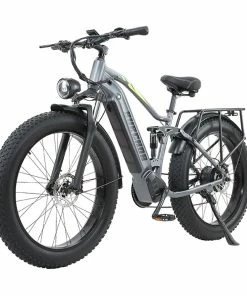 BURCHDA RX80 Electric Bike 26*4.0 Inch Fat Tire 1000W Motor 48V 18Ah Battery 45Km/h Max Speed Mid-mounted Shock Absorber Snow Mountain Bike
