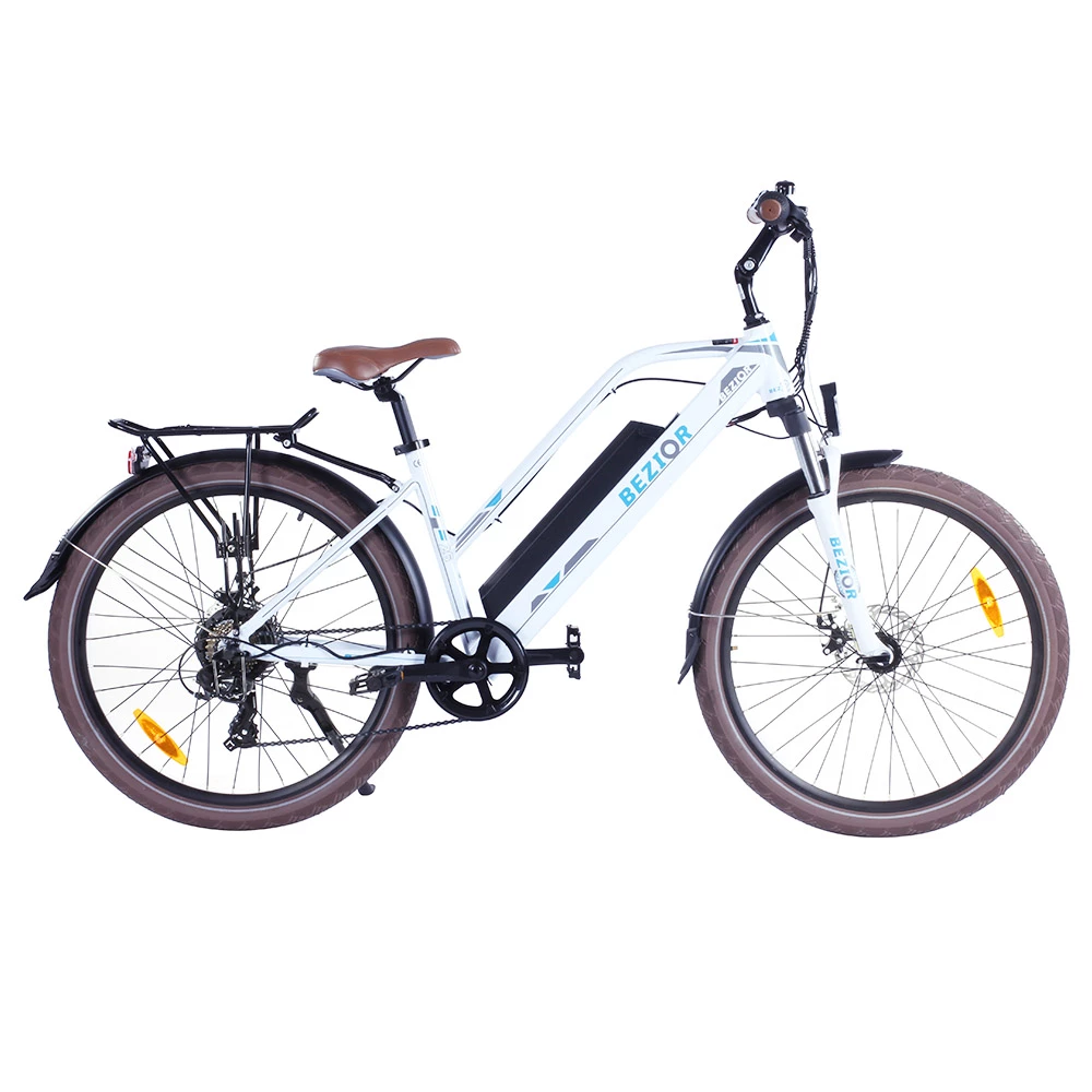 Bezior M2 Pro Electric Moped Bike 500W Motor 100km Range 12.5Ah Battery 26*2.125'' Wheels 25km/h Max Speed - White 3 Bezior M2 Pro Electric Moped Bike 500W Motor 100km Range 12.5Ah Battery 26*2.125'' Wheels 25km/h Max Speed - White