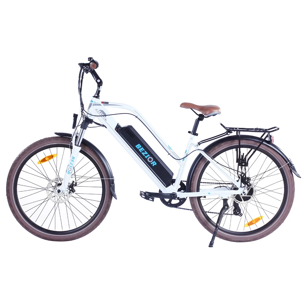 Bezior M2 Pro Electric Moped Bike 500W Motor 100km Range 12.5Ah Battery 26*2.125'' Wheels 25km/h Max Speed - White 4 Bezior M2 Pro Electric Moped Bike 500W Motor 100km Range 12.5Ah Battery 26*2.125'' Wheels 25km/h Max Speed - White - Image 2