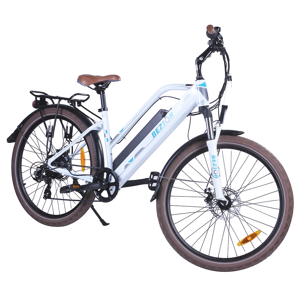 Bezior M2 Pro Electric Moped Bike 500W Motor 100km Range 12.5Ah Battery 26*2.125'' Wheels 25km/h Max Speed - White 5 Bezior M2 Pro Electric Moped Bike 500W Motor 100km Range 12.5Ah Battery 26*2.125'' Wheels 25km/h Max Speed - White - Image 3