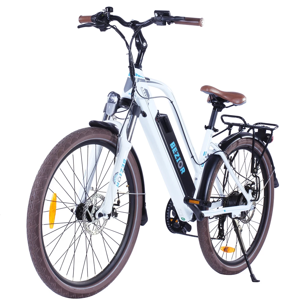 Bezior M2 Pro Electric Moped Bike 500W Motor 100km Range 12.5Ah Battery 26*2.125'' Wheels 25km/h Max Speed - White 7 Bezior M2 Pro Electric Moped Bike 500W Motor 100km Range 12.5Ah Battery 26*2.125'' Wheels 25km/h Max Speed - White - Image 5