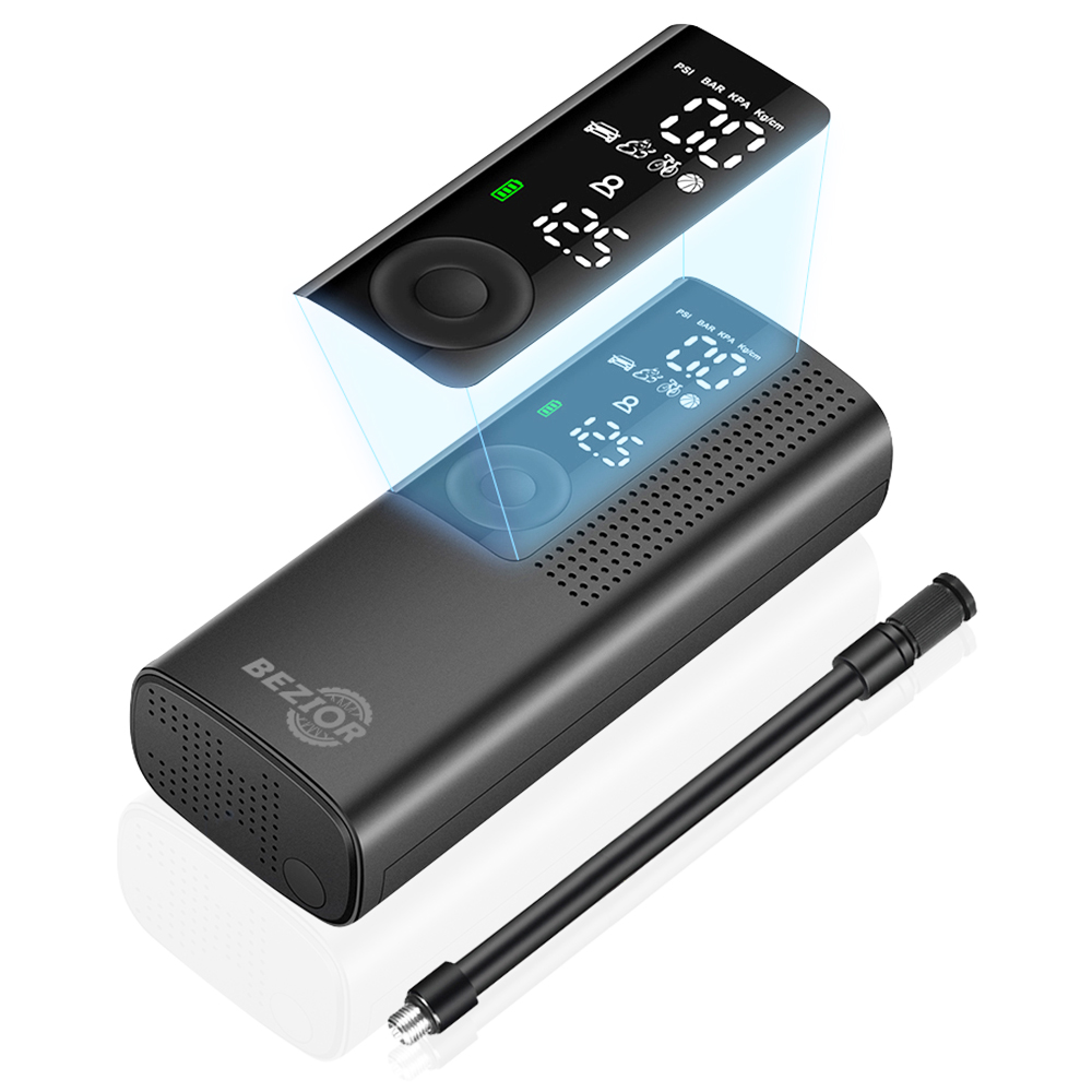 Bezior Mini Inflator Air Compressor Pump 2000mAh 120PSI with Digital Gauge for Bike Car Tyre Bezior Mini Inflator Air Compressor Pump 2000mAh 120PSI With Digital Gauge For Bike Car Tyre -rockbros-shop Bezior Mini Inflator Air Compressor Pump 499873 2