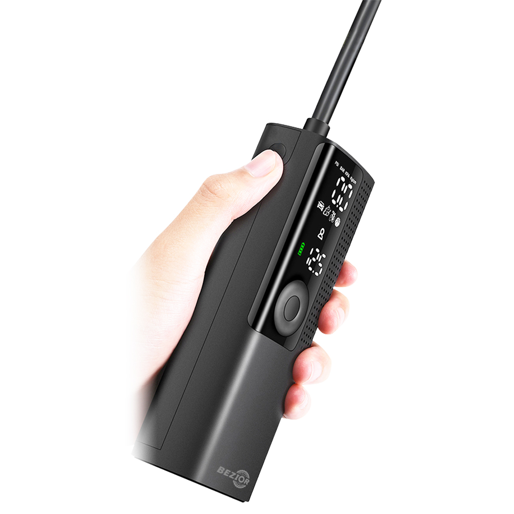 Bezior Mini Inflator Air Compressor Pump 2000mAh 120PSI with Digital Gauge for Bike Car Tyre Bezior Mini Inflator Air Compressor Pump 2000mAh 120PSI With Digital Gauge For Bike Car Tyre -rockbros-shop Bezior Mini Inflator Air Compressor Pump 499873 3