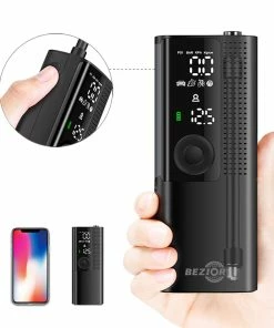 Bezior Mini Inflator Air Compressor Pump 2000mAh 120PSI With Digital Gauge For Bike Car Tyre -rockbros-shop Bezior Mini Inflator Air Compressor Pump 499873 5