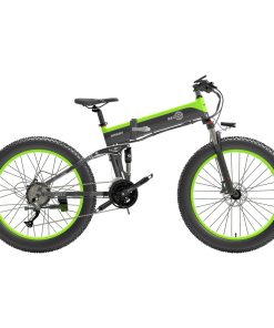 BEZIOR X1500 Folding Electric Mountain Bike 26*4.0 Inch Fat Tires 12.8Ah 48V 1500W 40Km/h 100KM Mileage Max Load 200KG Shimano 27-Speed Shifter - Black Green -rockbros-shop Bezior X1500 12 8Ah 48V 1500W 26 Innch 40Km h 519194 2