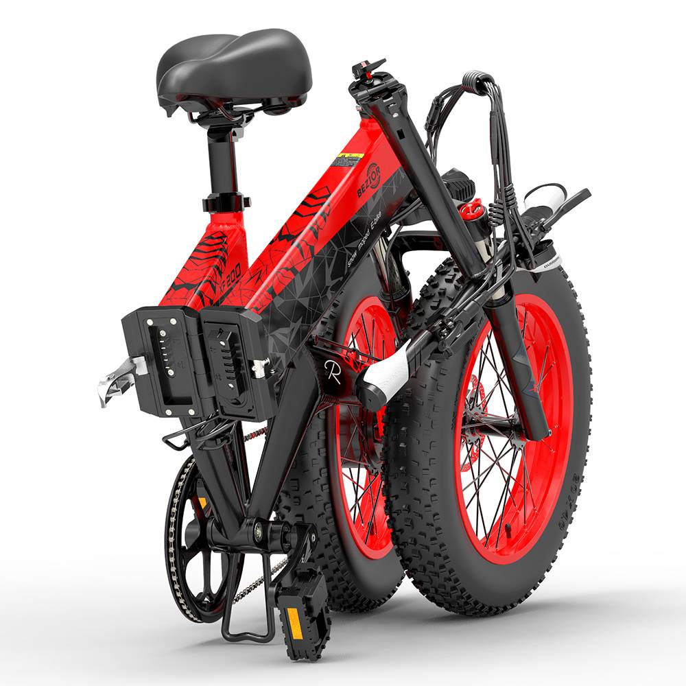 BEZIOR XF200 Off-road Electric Bike All Terrain Electric Bicycle 20x4'' Fat Tire 48V 1000W Motor 40km/h Max Speed 15Ah Battery Shimano 7-speed Shifting System - Black Red BEZIOR XF200 Off-road Electric Bike All Terrain Electric Bicycle 20x4'' Fat Tire 48V 1000W Motor 40km/h Max Speed 15Ah Battery Shimano 7-speed Shifting System - Black Red -rockbros-shop Bezior XF200 Off road Electric Bike All Terrain Electric Bicycle 519198 5